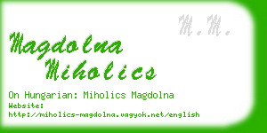 magdolna miholics business card